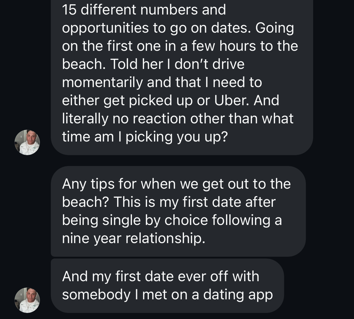 Tyler · 15 numbers · first date after nine years