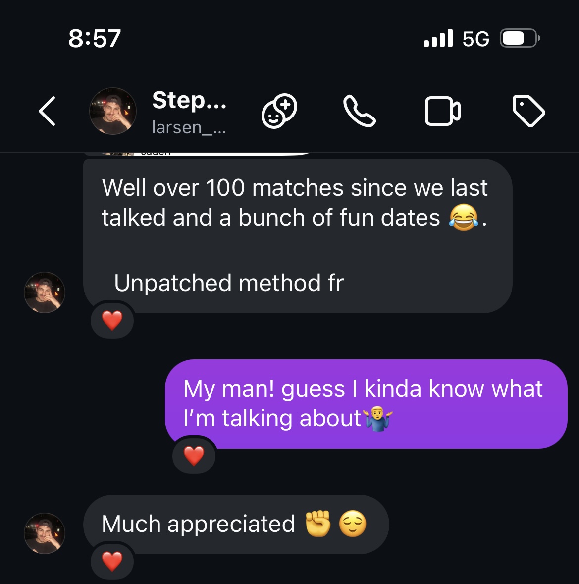 Client DM · well over 100 matches