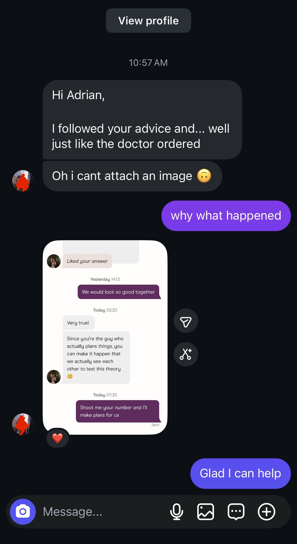 She asks him to make the plan